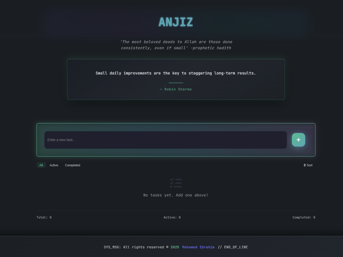 Anjiz - A Thoughtfully Designed Task Management Application